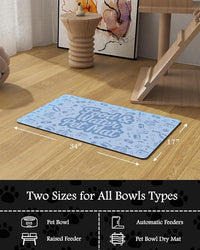 Pet Feeding Mat-Absorbent Dog Mat for Food and Water Bowl-No Stains Quick Dry Water Dispenser Mat-Dog Accessories Pet Supplies-Bowl for Messy Drinkers（Words,17"x34"
