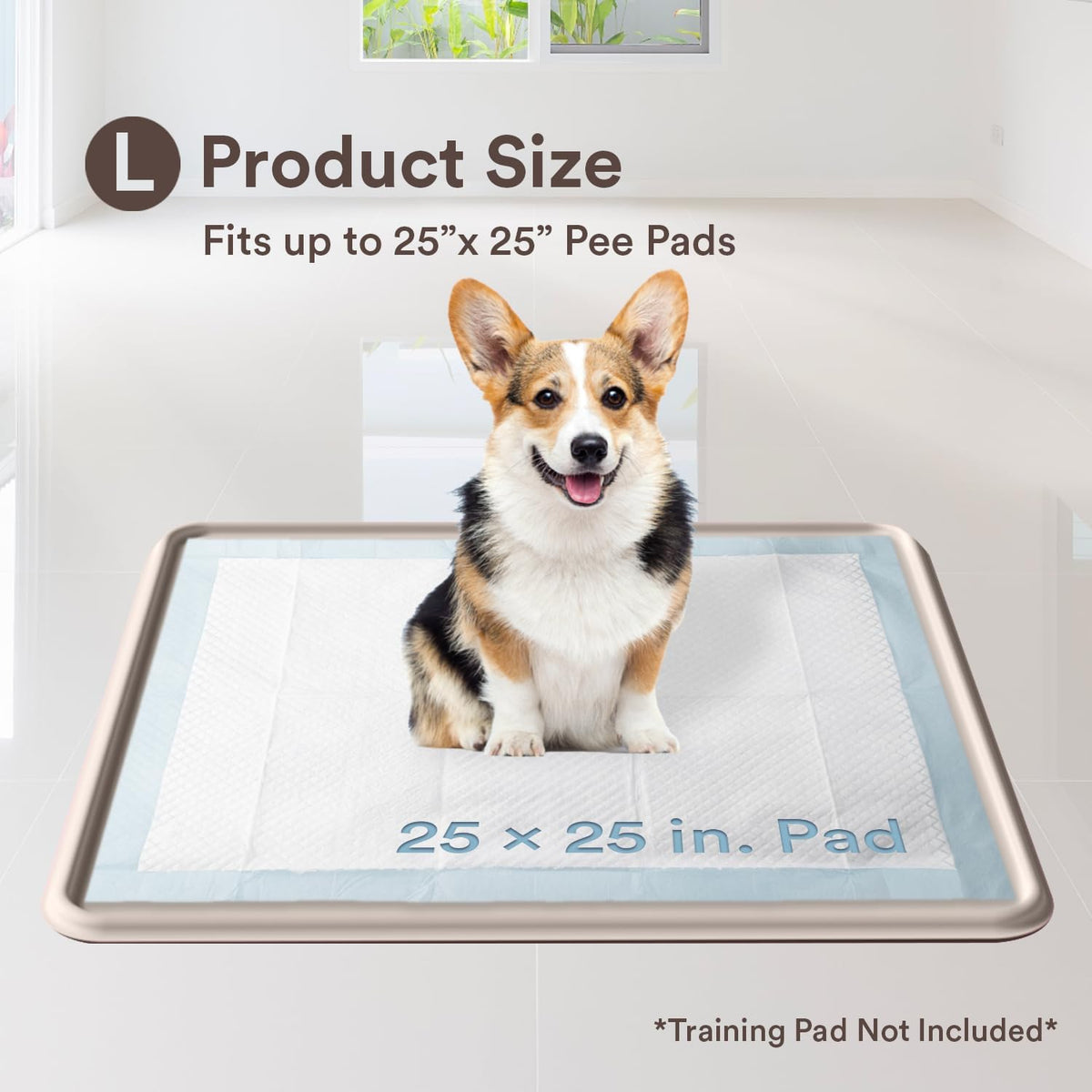 Pee Pad Tray Holder for Dogs - Large / Beige - image 3