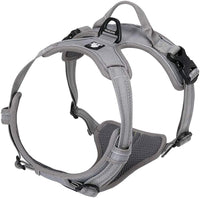 TRUE LOVE Adjustable No-Pull Dog Harness Reflective Pup Vest - M / Gray