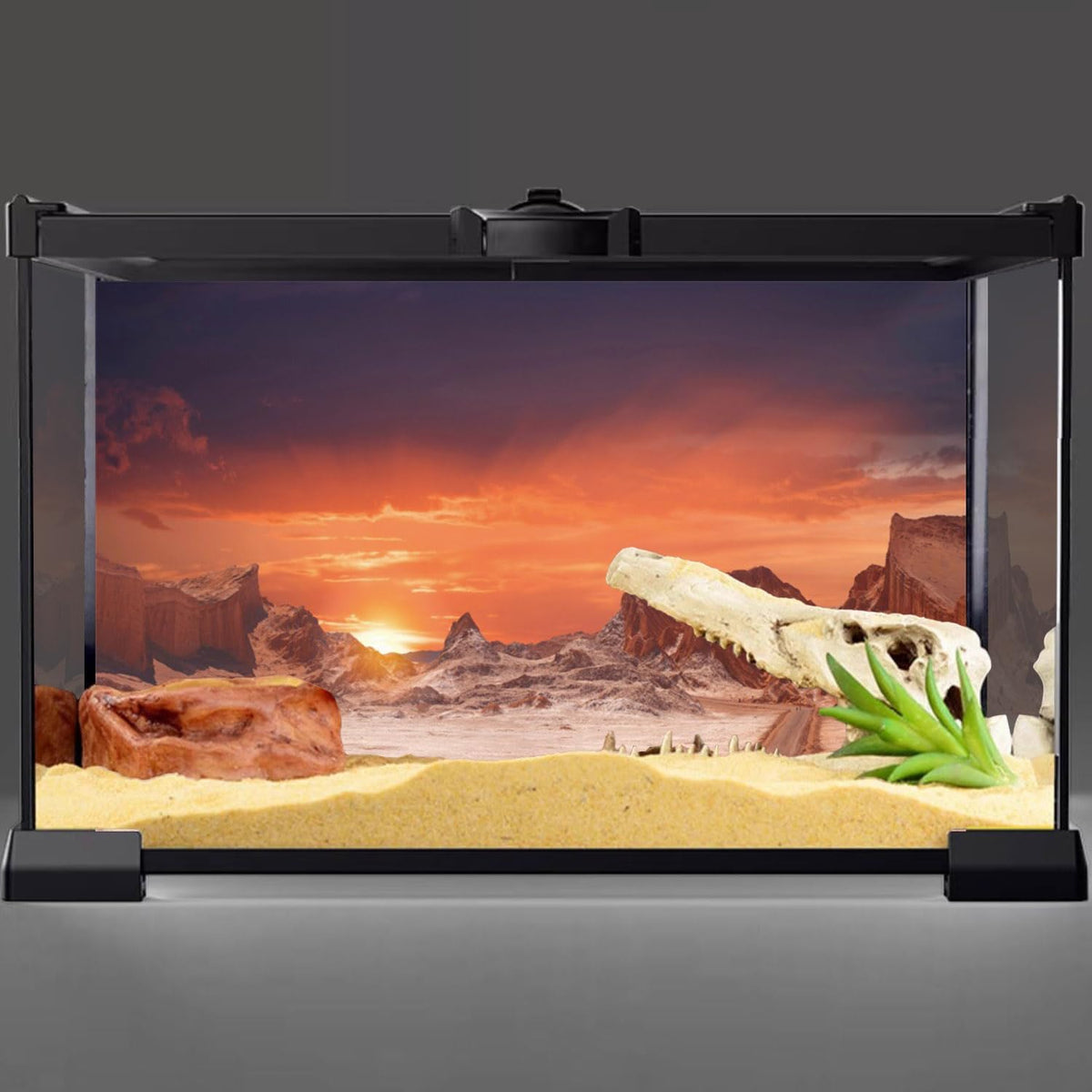 72x18 in Sun Desert Terrarium Backdrop Orange Reptile Habitat - 72x16in/180x40cm - image 2