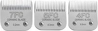 Size 7FC/5FC/4FC Detachable Pet Dog Clipper Blades, Compatible with Most Oster A5, KM Series Clippers,Made of Ceramic Blade & Stainless Steel Blade4PACK 3Pack