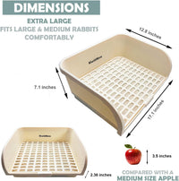 Rabbit Litter Box, Extra Large Bunny Litter Box with Grate - image 2