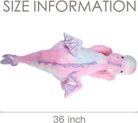 ARELUX Large 36in Cute Dragon Stuffed Animals Plush Toy Soft Matcha - Colorful Pink / 36inch - image 2