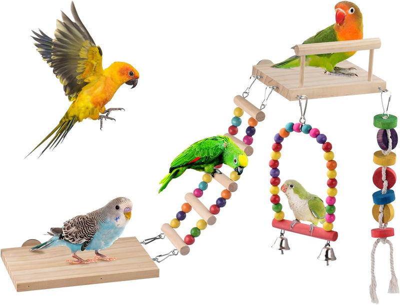 DBNESS 5in1 Bird Parakeet Toys - 5 in 1