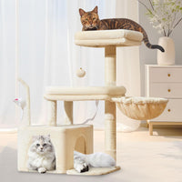 Taoqimiao 32.2in Cat Tree with Toy - Beige / 32.2 inch