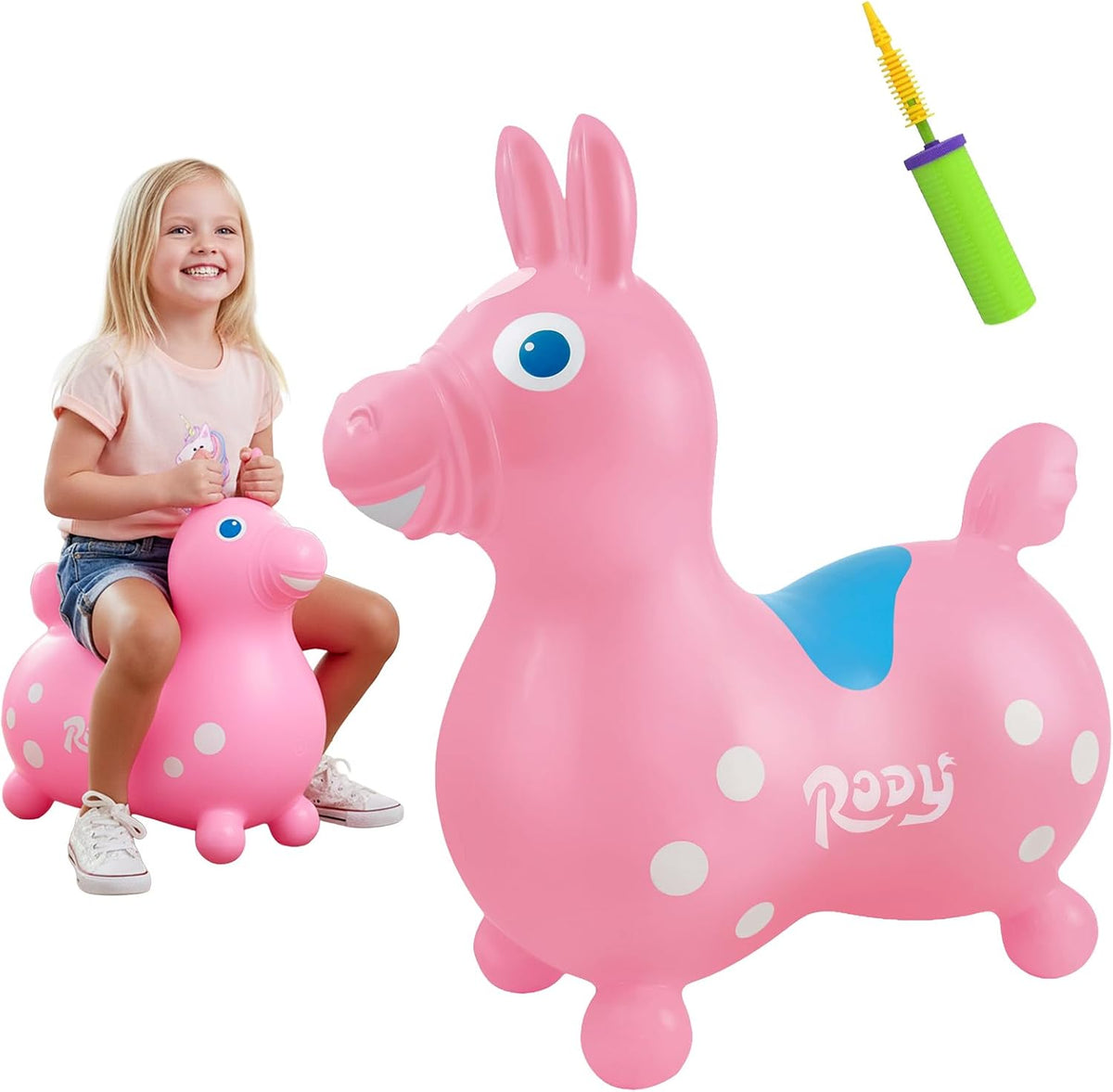 GYMNIC Rody bounce horse ride-on toy for toddlers in pastel pink