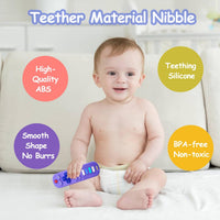 2Pcs Silicone Teething Toys - Black Beige&Rose - image 4