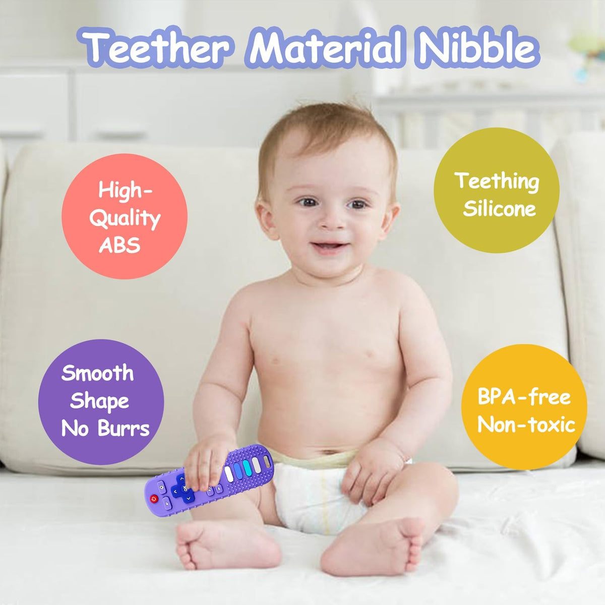 2Pcs Silicone Teething Toys - Black Beige&Rose - image 4