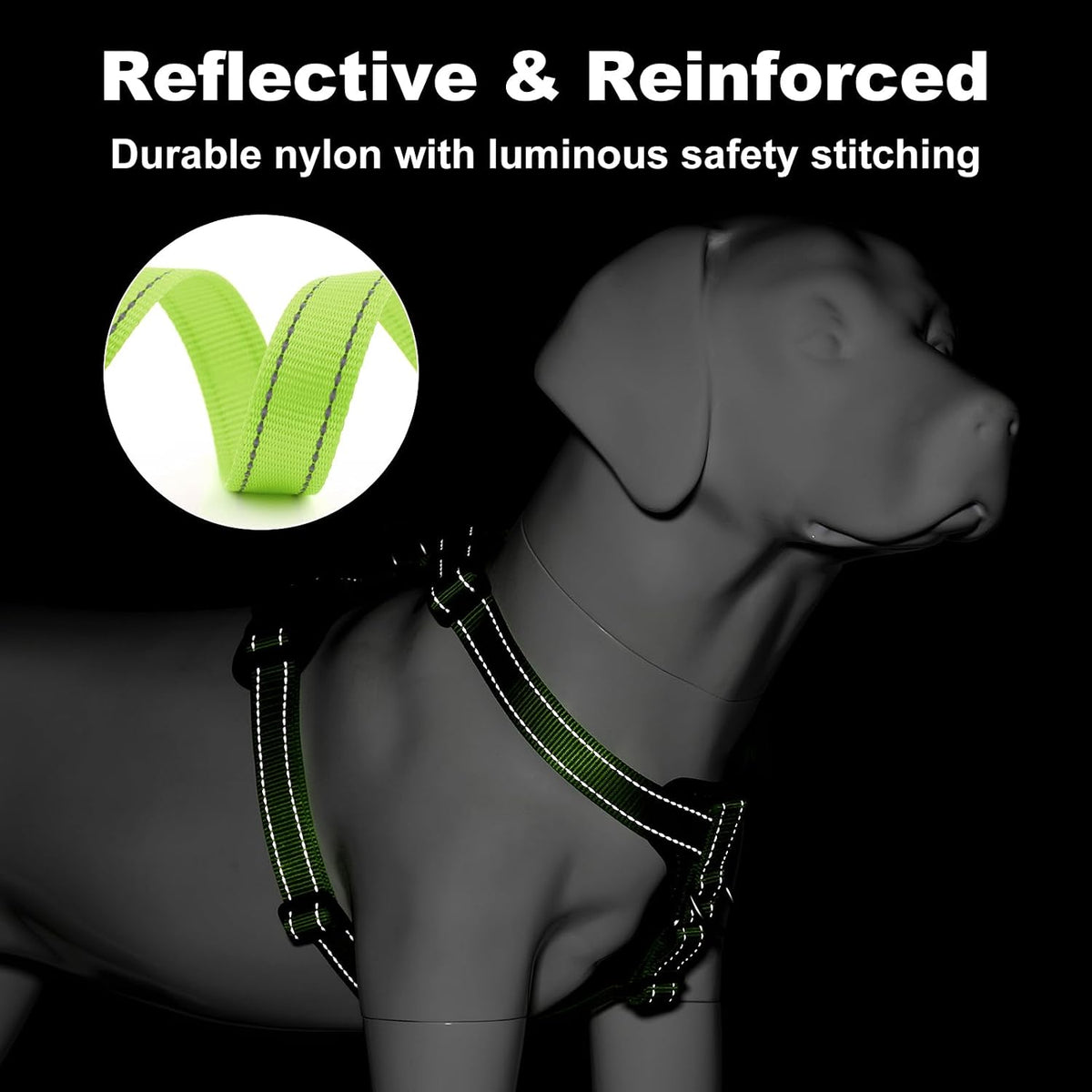 Plutus Pet No Pull Dog Harness with Leather Accents - M / Green - image 4