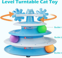 UPSKY Cat Toy Roller 3-Level Turntable Cat Toys with Six Colorful - C-Gradient Blue - image 3