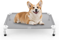 Elevated Dog Bed with Teslin Cooling Fabric, Lightweight Dog Cot - (M-)-Gray