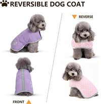Queenmore Cold Weather Dog Coats Loft Reversible Winter Fleece Dog - Small / Light Purple - image 3