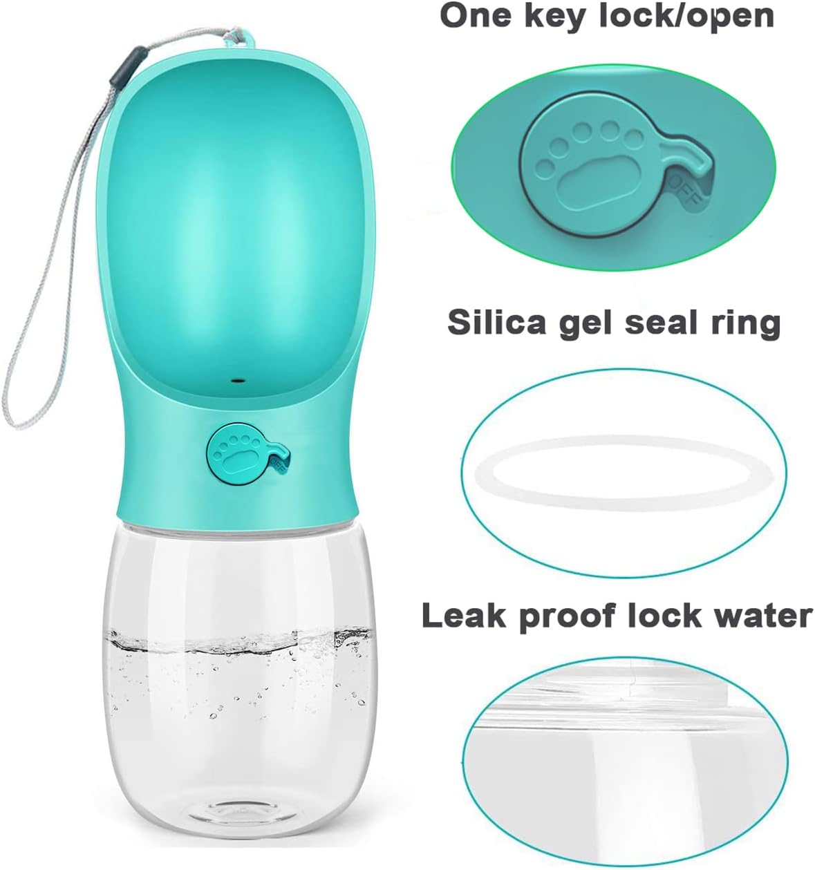 Kalimdor Dog Water Bottle - 12oz Blue - image 2