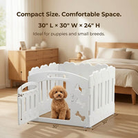 Dog Playpen with Divider & Washable Floor Pad - White / 4-Panel Compact Space / 24"H - image 4