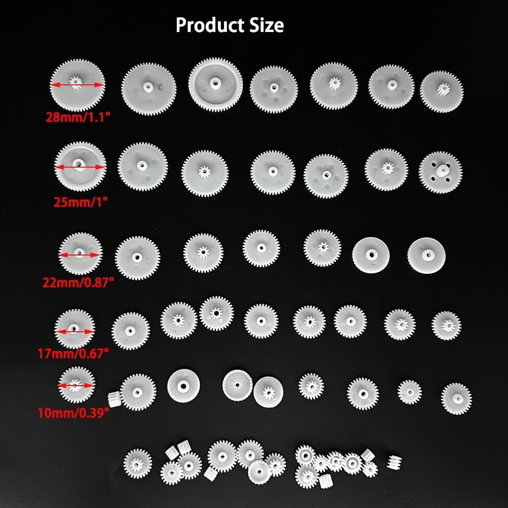 58PCS Small Gears Set Plastic Gears Module 0.5 for DC Motor DIY Model - image 2