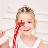 Lovelyshop Crystal Metal Star Fairy Wand with Ribbon - Ture Red - image 3