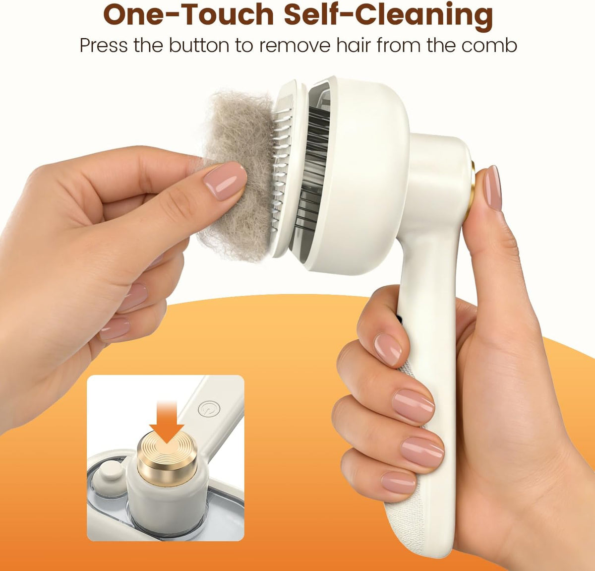Pet Steam Brush for Dogs & Cats - Large / White - image 4