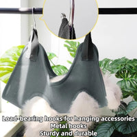 Rabbit Grooming Hammock with Safety Belt for Nail Clipping, Grooming, Bunny Bathing Bag for Nail Trimming, Cat Claw Care Bag, Small Animal Grooming Harness (Grey,X-Small)