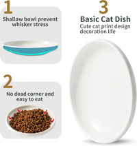 3 PCS Ceramic Cat Bowls, Small Dog Dish - white - image 3