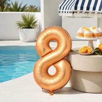 Checkered Number Balloon 1 - Orange / Number 8 - image 3