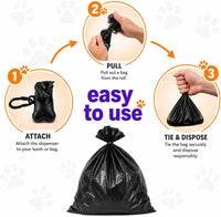 Doggy Poop Bags with Dispenser Dog Waste Pickup Bags Refill Rolls Cat - Black (35 Rolls Unscented) - image 3