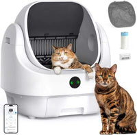 Open-Top Automatic Litter Box, Odor Control, Ready to Use - White-1