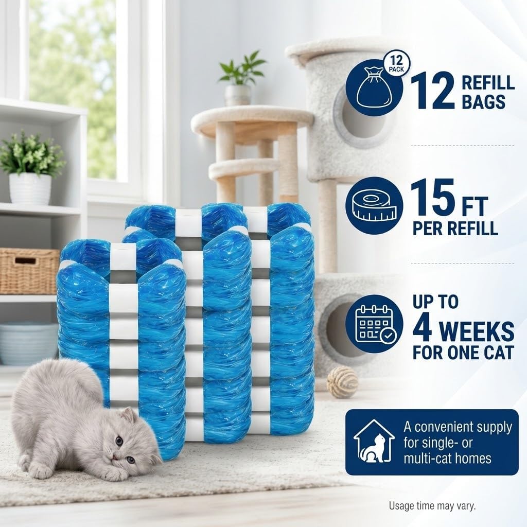 12 Pack Cat Litter Refills Bags, Blue – Daily Care for Cats - image 2