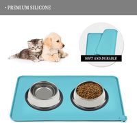 Reopet Silicone Pet Feeding Mat - Turquoise / 24" x 16" - image 3