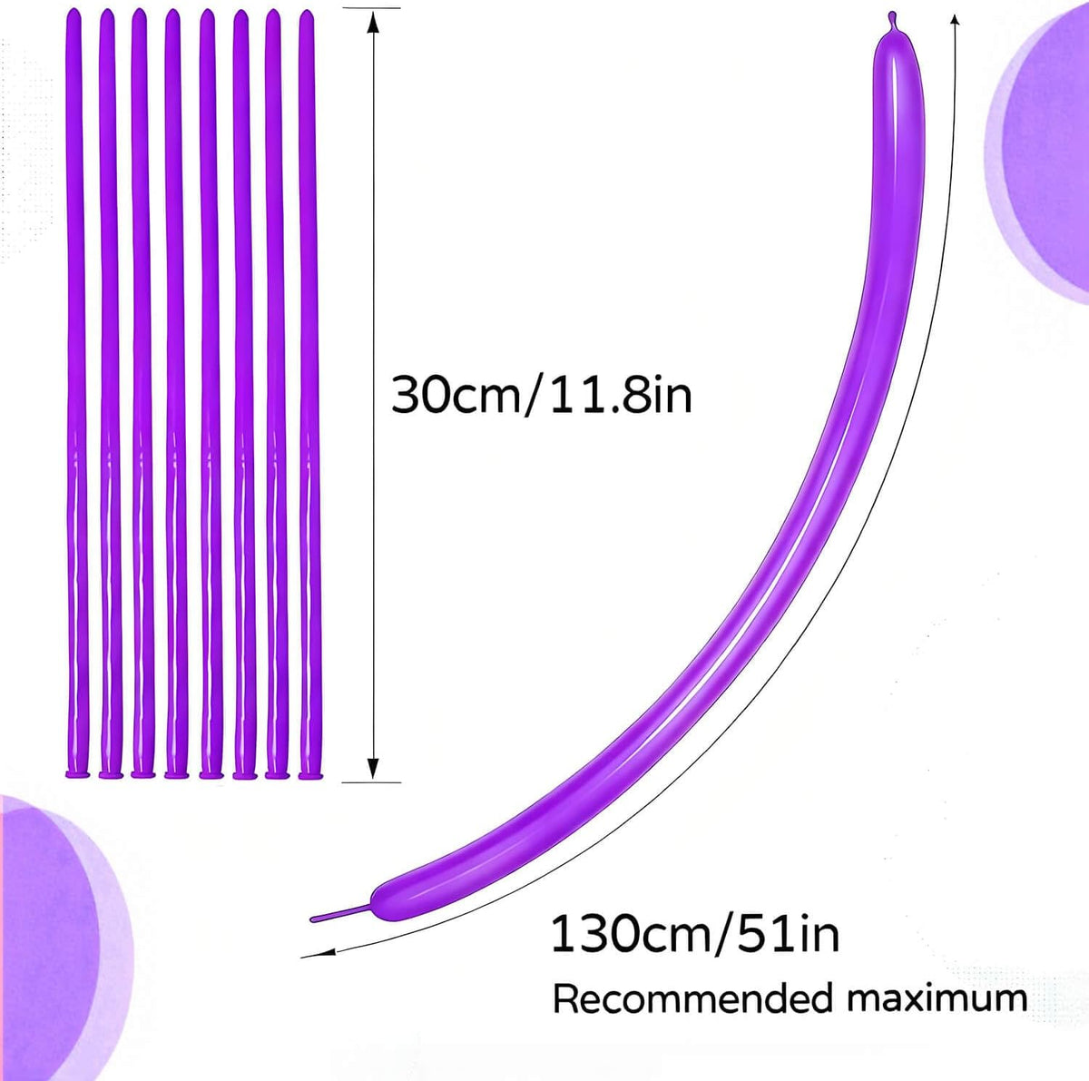260 Clear Long Balloons for Animals - Purple - image 3