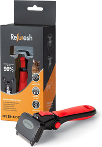 Deshedding Brush for Short/Medium-Hair Dogs & Cats - red / Small