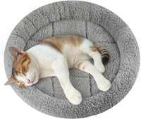 Enjoying Cat Mat Bed 16" x 22" Pet Bed with Pillow Around for Dogs - Small(Round)