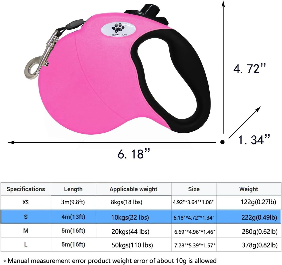 Retractable Dog Leash, Small Dog - Small / pink - image 2