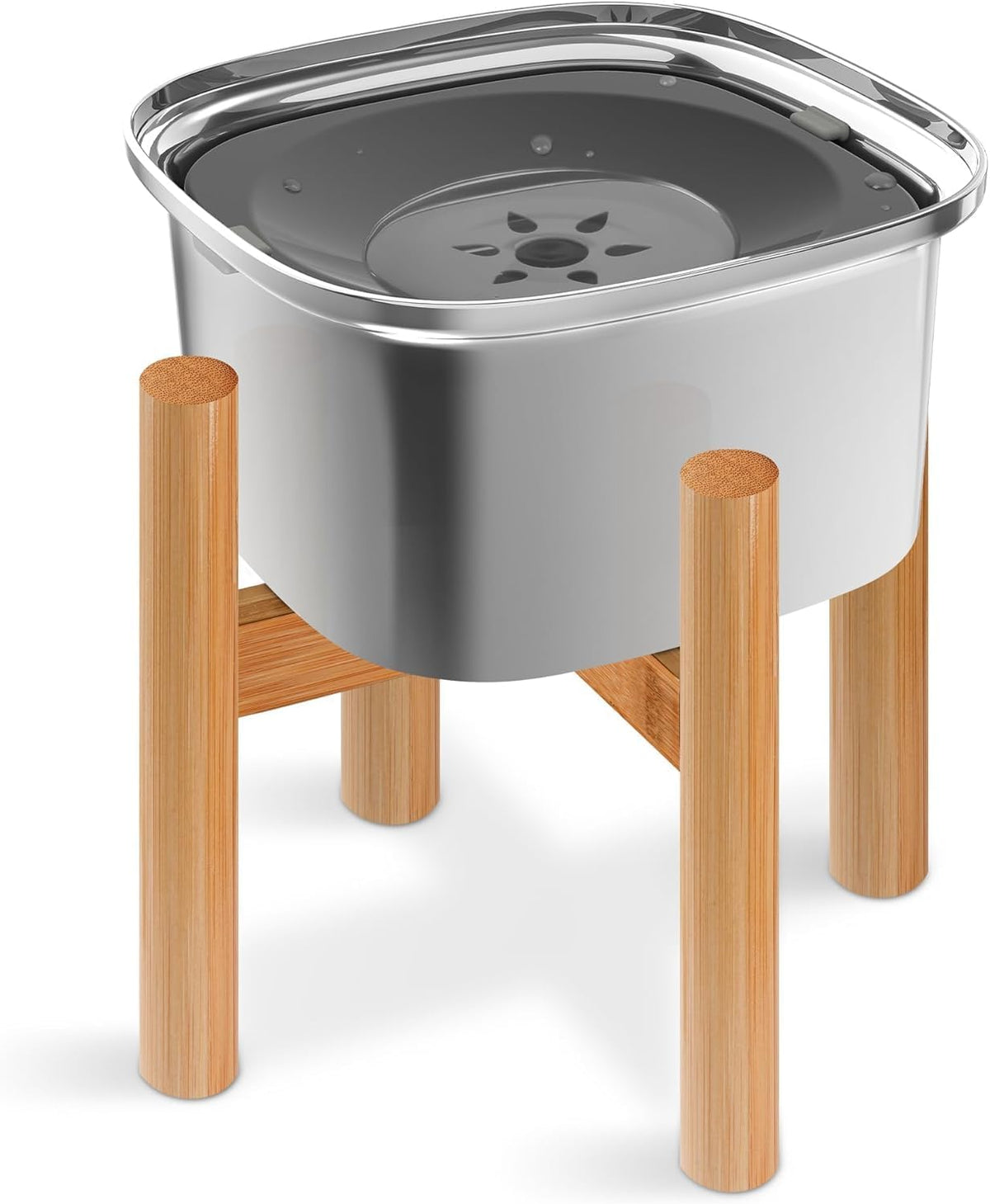 3L Elevated Dog Water Bowl - Grey
