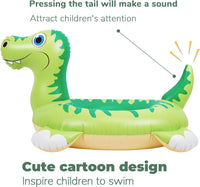 HOHQB green Tyrannosaurus dinosaur pool float swim ring for kids - view 3