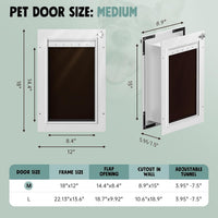 3-Flaps Insulated Aluminum Dog Door for Wall, Pets Up to – Essentials for Dogs - Medium - image 3