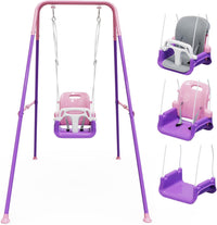 JWPEHOE foldable toddler swing with soft cushion and metal frame - view 4