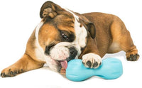 West Paw Zogoflex Qwizl Interactive Treat Dispensing Dog Puzzle Treat Toy for Dogs, 100% Guaranteed Tough, It Floats!, Made in USA, Large, Aqua Blue