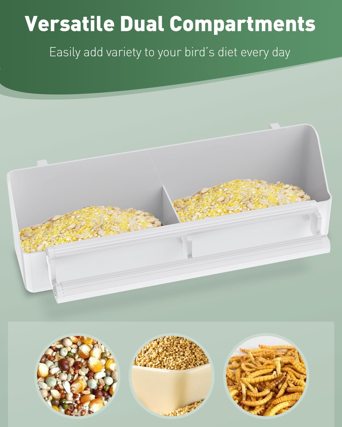 Pawfly 2 Pack Bird Feeder for Cage Hanging Plastic Feeder with Hooks - 2 PC - image 3