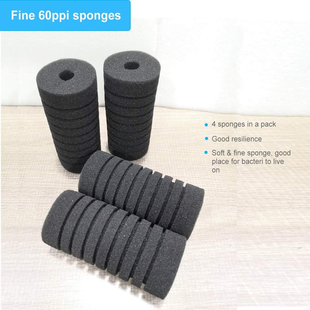 Hygger Aquarium Double Sponge Filter, Comes with 2 Spare Sponges - Sponge M (15-55 gallon) - image 4