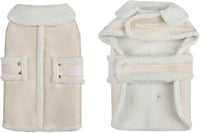 Dog Winter Jacket, Warm Windproof Dog Sweaters for Small Dogs - Beige / Large(30.8lb-41.9lb)