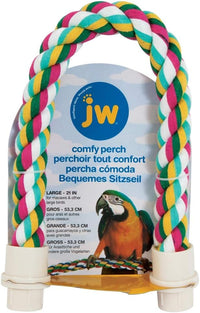 JW Pet Comfy Perch For Birds Flexible Multi-color Rope - Large / 21" - image 2