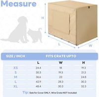 Dog Crate Cover, Kennel Covers Fit for 30 Inch Dogs Crate - Beige (with window) / 24 Inch - image 4
