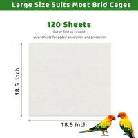 ZIQON 120 Pcs Bird Cage Liner Papers Big Size Cage Paper Liners - 18.5*18.5 inch / White - image 2