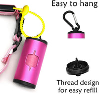 Aluminum Dog Poop Bags Holder with Carabiner Metal Pet Waste Bags - Pink / 1 Count (Pack of 1) - image 4