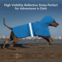 Waterproof Dog Raincoat, Adjustable Pet Rain Coats - Blue / Small - image 3