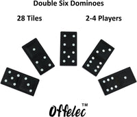Offelec Double Six Dominoes Set - Double 6 Black Dominoes - image 2