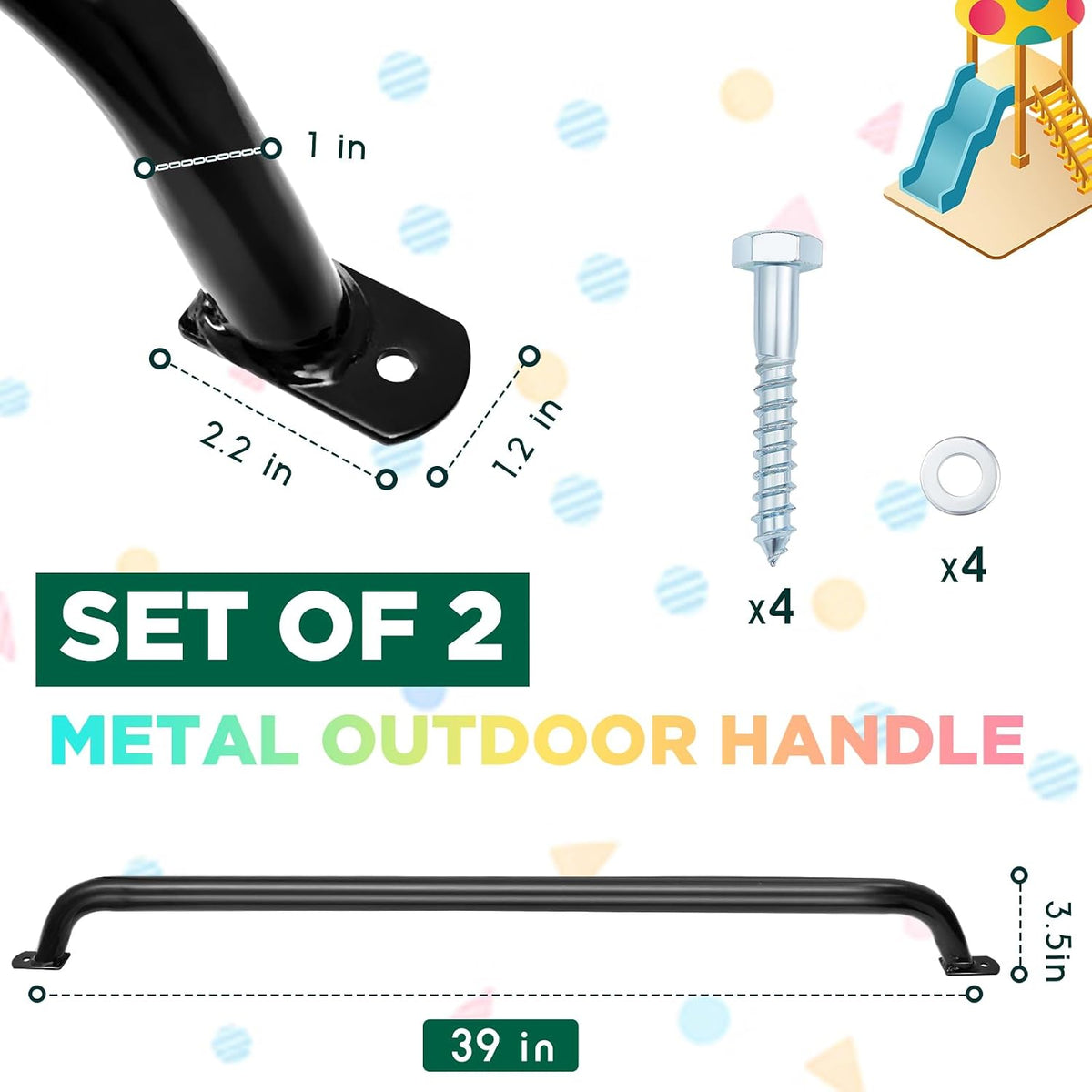 Lounsweer 2 Pcs, Long Grab Bars - 4 / Black / 39 Inch - image 2