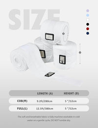 Harrison Howard Horse Polo Wraps Upgrade with Bling Leg Wraps for Horses 4-Pack Fleece Leg Wraps Stable Supplies White L