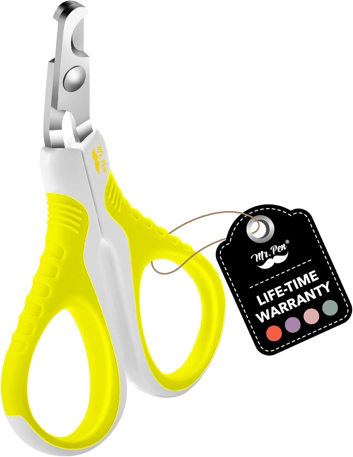Mr. Pen, Cat Nail Clipper, Stainless Steel - White/Lime Green