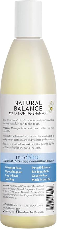 TrueBlue Natural Balance Conditioning Dog Shampoo with Green Tea & Chamomile - Cleansing Wash, Deodorizing, Moisturizing – Toxin Free, Natural Botanical Blend – Tearless Cleaner – 12 Fl. Oz.